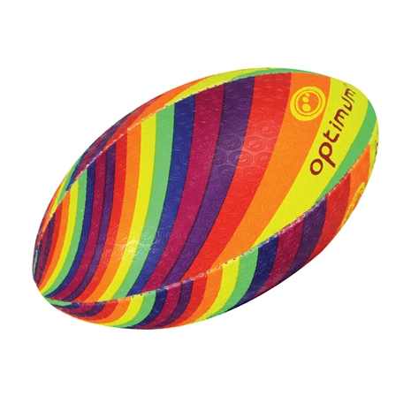 Optimum Rainbow Twister Rugby Ball - Front
