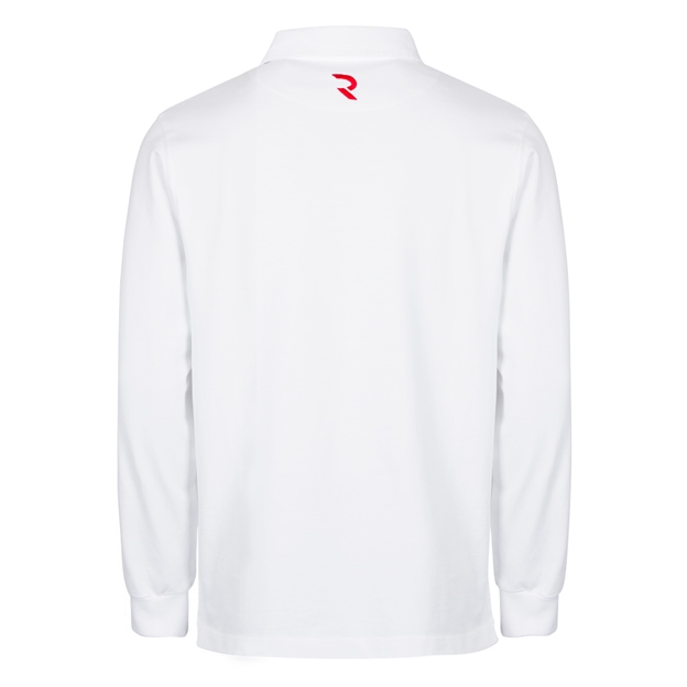 Rugby 1823 Mens Rugby Shirt Long Sleeve White - Back View