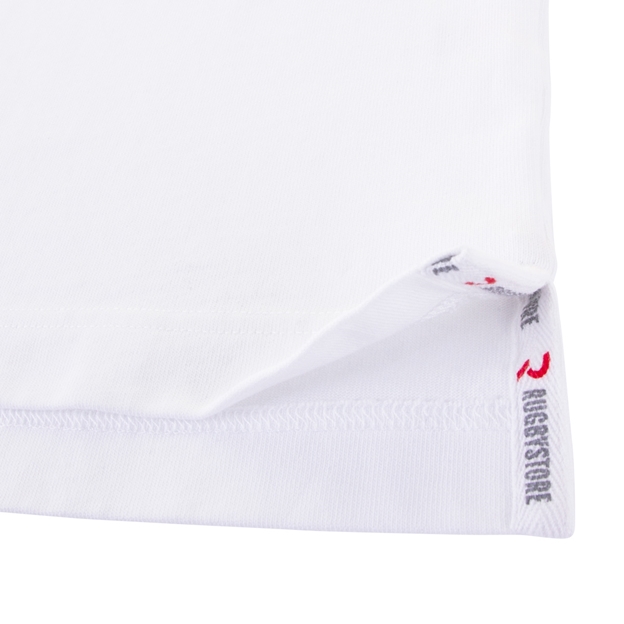 Rugby 1823 Mens Rugby Shirt Long Sleeve White - Hem Close-up