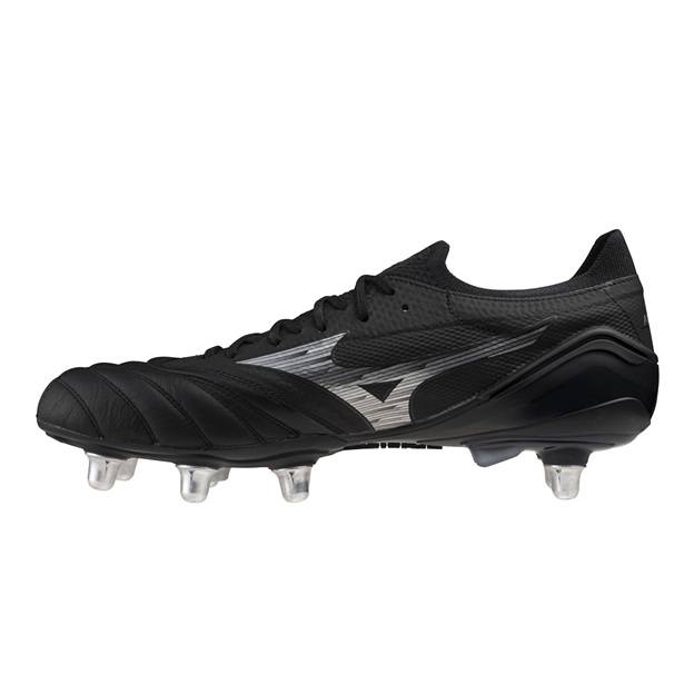 Mizuno Adults Morelia Neo IV Elite SG Rugby Boots - Black/Silver - Instep
