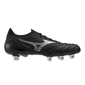 Mizuno Adults Morelia Neo IV Elite SG Rugby Boots - Black/Silver - Outstep