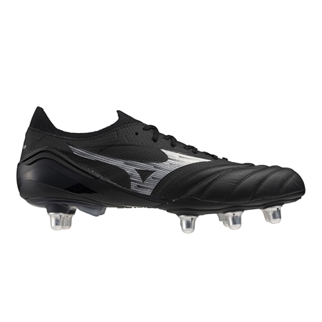 Mizuno Adults Morelia Neo IV Elite SG Rugby Boots - Black/Silver - Outstep