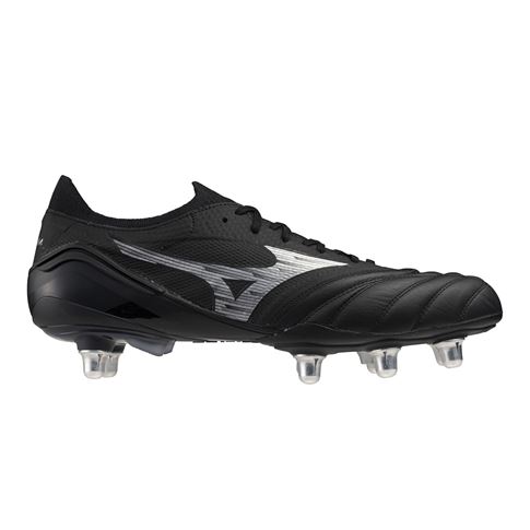 Mizuno Adults Morelia Neo IV Elite SG Rugby Boots - Black/Silver - Outstep Mizuno Adults Morelia Neo IV Elite SG Rugby Boots - Black/Silver - Outstep