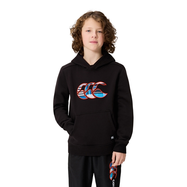 Canterbury Kids Uglies Hoodie Black - Model Front View