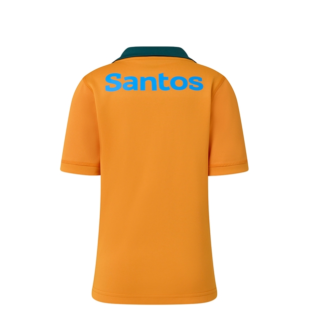 Australia Kids Home Rugby Shirt 26/27 Gold - Back