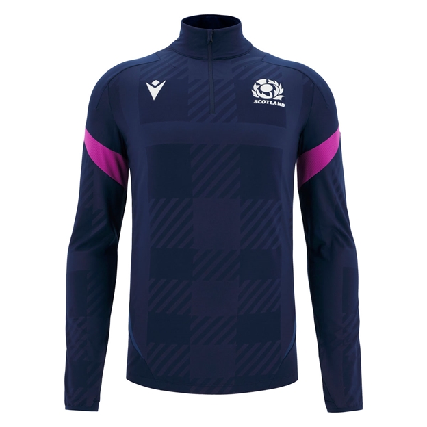 Scotland Mens Travel Quarter Zip Softshell Top 25/26 - Navy