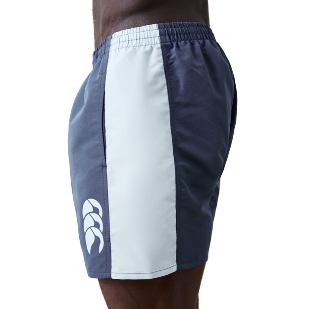 Canterbury Mens Panel Tactic Shorts Ensign Blue/Cronulla Blue - Model Side Close-up View