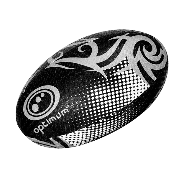 Optimum Razor Rugby Ball Black and Silver Size 5 - Back