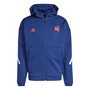 France adidas Mens Full Zip Travel Hoody - Dark Blue 2024 - Front 