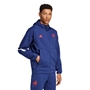 France adidas Mens Full Zip Travel Hoody - Dark Blue 2024 - Model Walking 