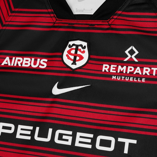 Stade Toulousain Mens Home Rugby Shirt 25/26 Black - Close-up