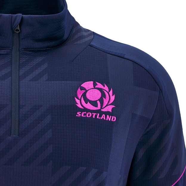 Scotland Junior Triple Crown 2026 Travel Quarter Zip Fleece 25/26 Navy - SRU Thistle