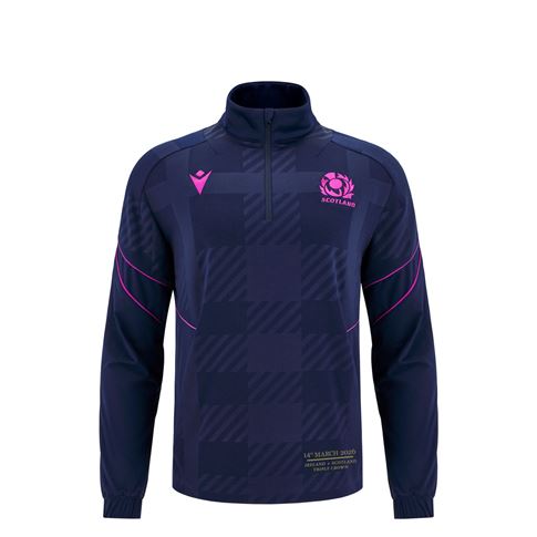 Scotland Junior Triple Crown 2026 Travel Quarter Zip Fleece 25/26 Navy - Front