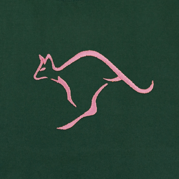 Womens World Cup Australia Adults Classic Heavyweight Rugby Shirt Bottle Green - Embroidered Kangaroo