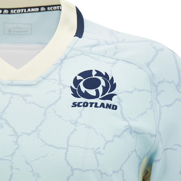 Scotland Mens Training Rugby Shirt 26/27  - Blue and Sand
