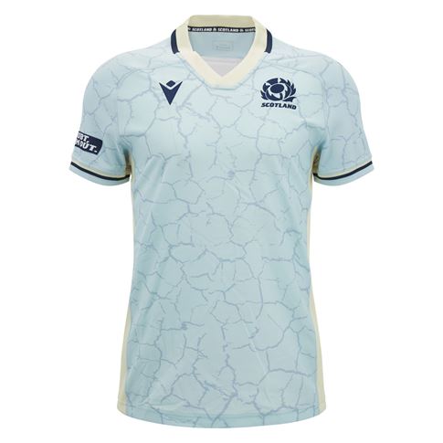 Scotland Mens Training Rugby Shirt 26/27  – Blue and Sand