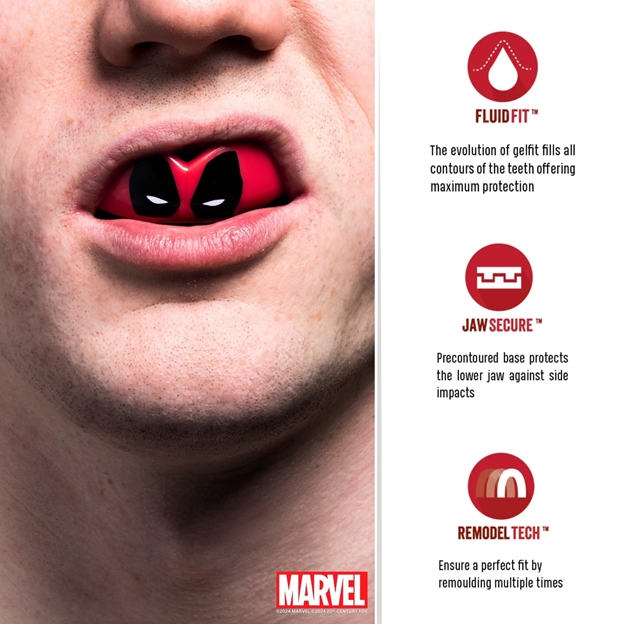 SafeJawz Marvel Deadpool Mouthguard Features