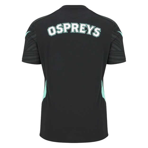 Ospreys Mens Training T-shirt 25/26 Black - Back