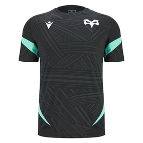 Ospreys Mens Training T-shirt 25/26 Black - Front