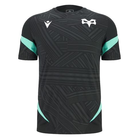Ospreys Mens Training T-shirt 25/26 Black - Front Ospreys Mens Training T-shirt 25/26 Black - Front