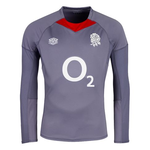 England Mens Contact Drill Top Grey 24/25 - Front England Mens Contact Drill Top Grey 24/25 - Front