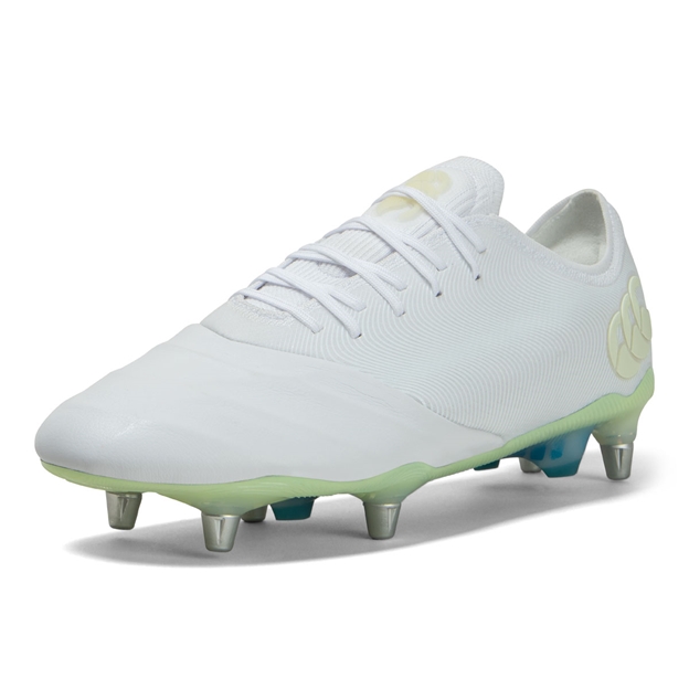 Canterbury Adults Phoenix Genesis Elite Soft Ground Rugby Boots White - Front