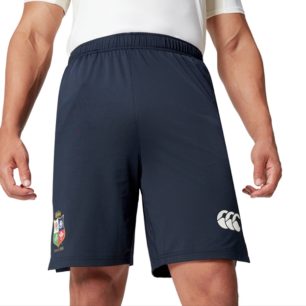 British and Irish Lions Mens Gym Shorts Navy - Model Front Detail Close-up