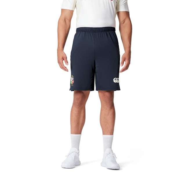 British and Irish Lions Mens Gym Shorts Navy - Model Front Close-up