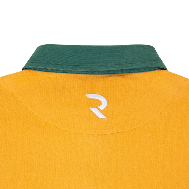 Australia Mens 1899 Origins Crest Rugby Shirt Long Sleeve Gold - Neck