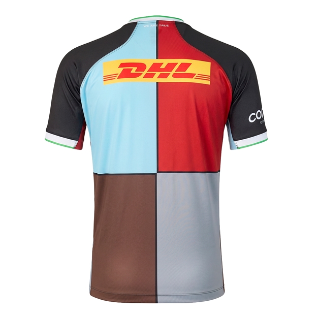 Harlequins Mens Home Rugby Shirt 26/27 Black - Back View