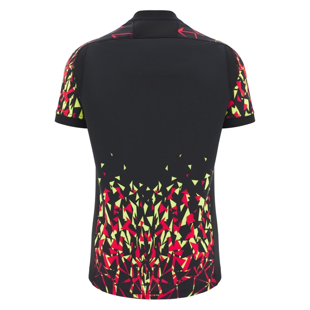 Wales Mens Training Rugby Shirt 25/26 Black - Back