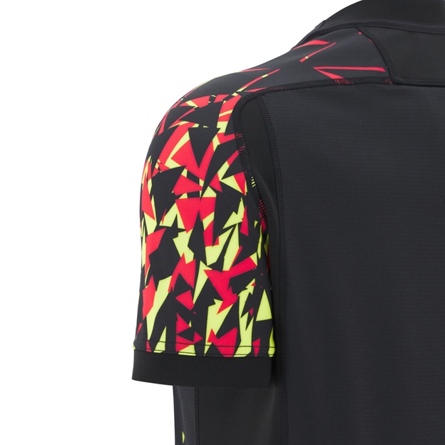 Wales Mens Training Rugby Shirt 25/26 Black - Geometric Pattern