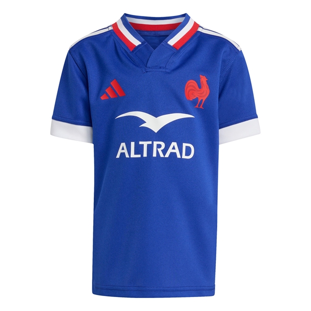 France Infants Home Rugby Kit Lucid Blue 25/26 - Top Front View