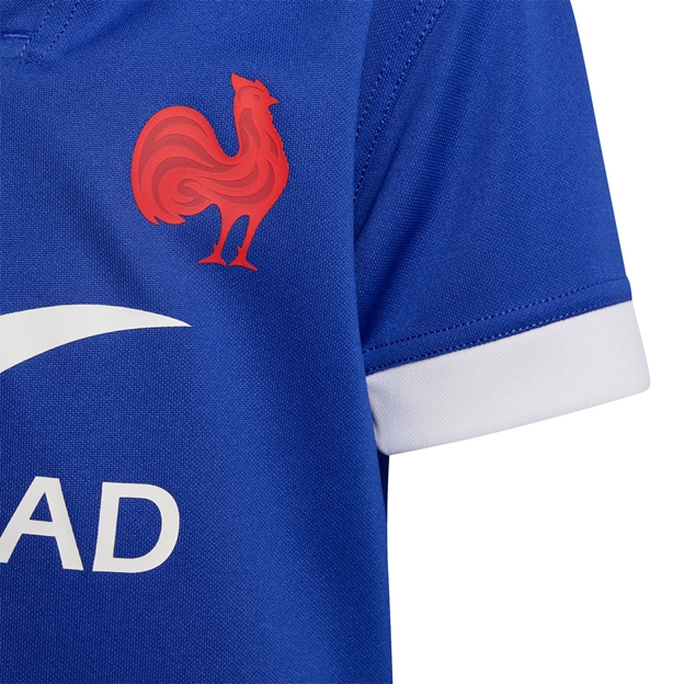 France Infants Home Rugby Kit Lucid Blue 25/26 - Top FFR Close-up