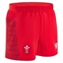 Wales Mens Home Rugby Shorts 25/26 Red - Front 