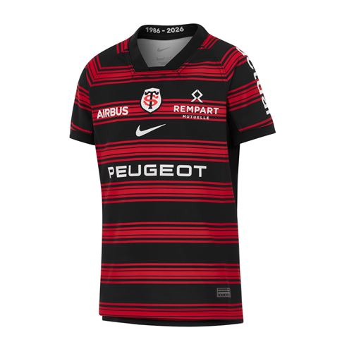 Stade Toulousain Kids Home Rugby Shirt 25/26 Black - Front Stade Toulousain Kids Home Rugby Shirt 25/26 Black - Front