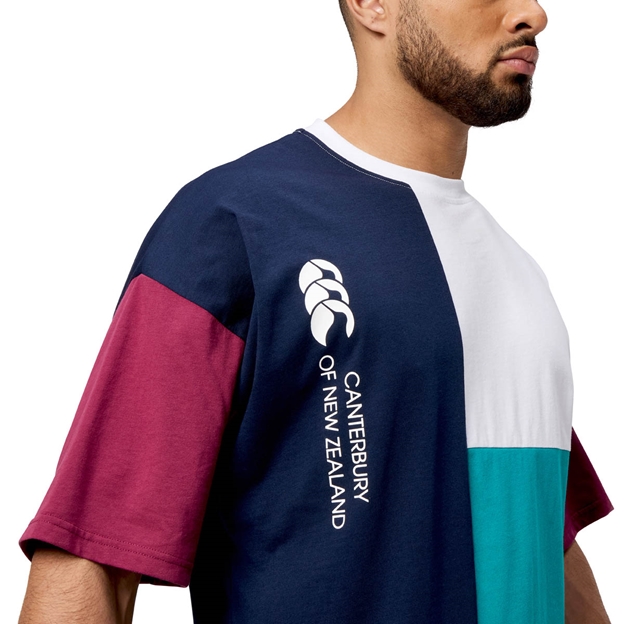 Canterbury Mens Harlequin T-Shirt Multi Colour - Model Close-up CCC Logo