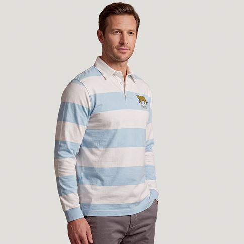 Argentina 1910 Heritage Pure Cotton Rugby Shirt – Long Sleeve Sky White