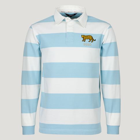 Argentina 1910 Heritage Pure Cotton Rugby Shirt – Long Sleeve Sky White