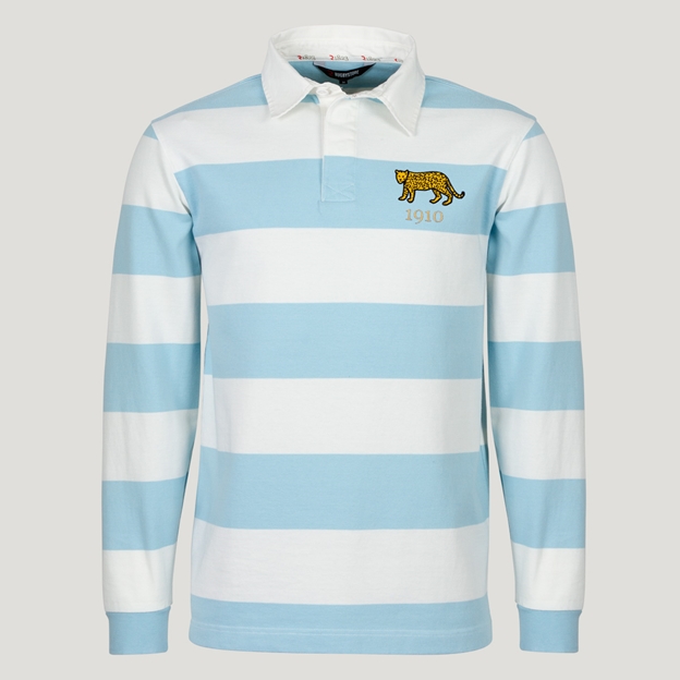 Argentina 1910 Heritage Pure Cotton Rugby Shirt - Long Sleeve Sky White