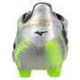 Mizuno Adults Alpha II Elite Firm Ground Rugby Boots - White/Silver Iridiscent/Black 