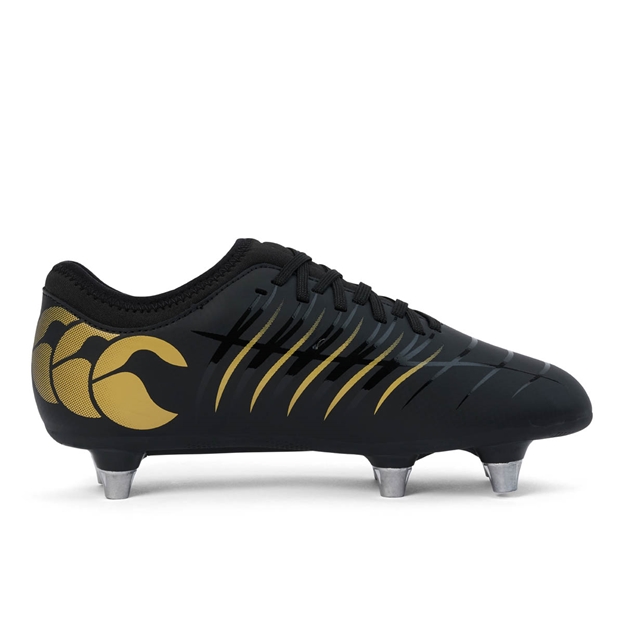 Canterbury Kids Phoenix 2.0 Team Soft Ground Rugby Boots Black - Instep View