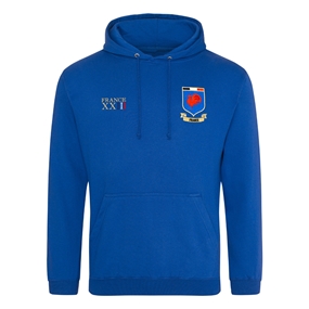 Mens World Cup France Mens Classic Hoodie Royal - Front View