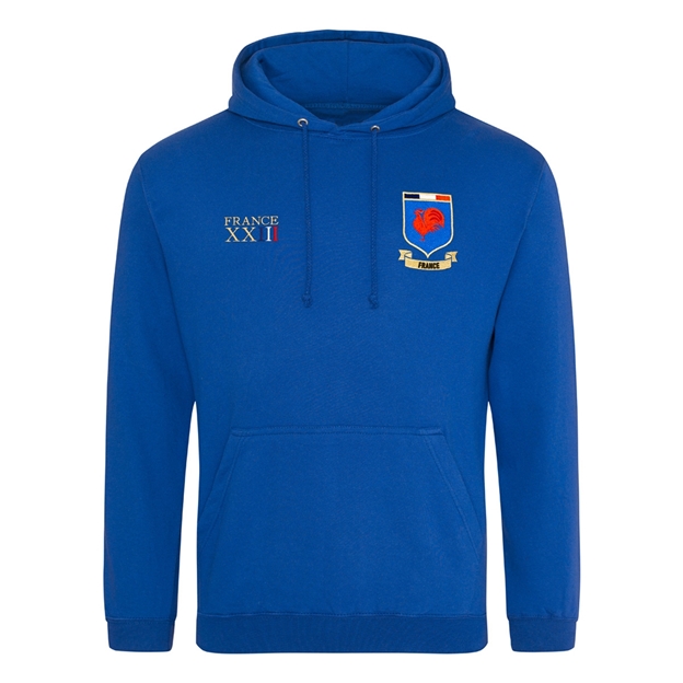 Mens World Cup France Mens Classic Hoodie Royal - Front View