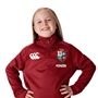 British and Irish Lions Junior 1/4 Zip Fleece Red - Model Front Close-up 