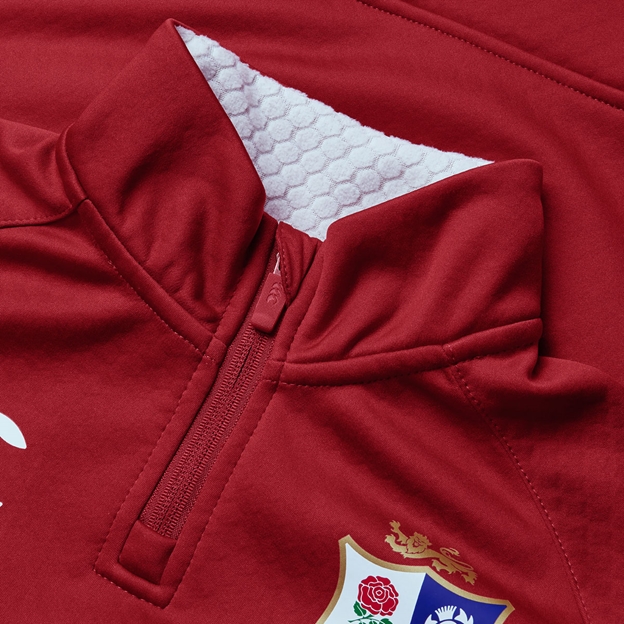 British and Irish Lions Junior 1/4 Zip Fleece Red - Neck