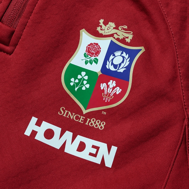 British and Irish Lions Junior 1/4 Zip Fleece Red - Crest