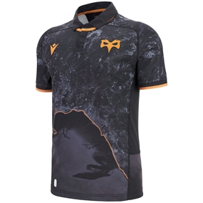 Ospreys Kids Home Rugby Shirt 25/26 Black - Front