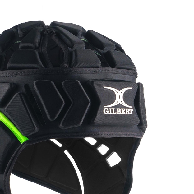 Gilbert Adults Fusion Headguard Black - Close-up