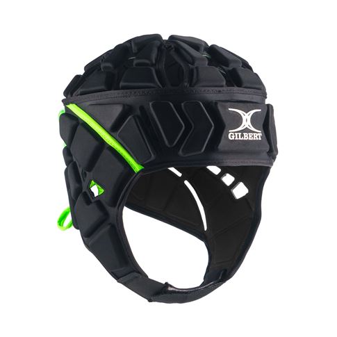 Gilbert Adults Fusion Headguard Black - Front View Gilbert Adults Fusion Headguard Black - Front View